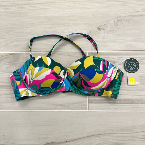 NWT Boden Kythira Bikini Top | Size 34B, Palm Leaf, Tropical Flora - Picture 1 of 8